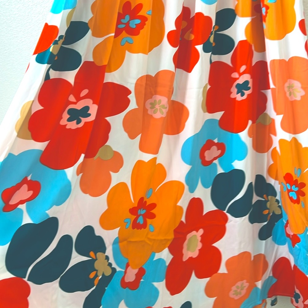Floral Tie-Shoulder Maxi Dress Size Xl With Stretch - Picture 5 of 5